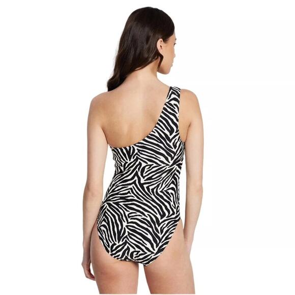 Kate Spade Zebra One-Shoulder One-Piece Swimsuit Black White Size Medium
NEW - Picture 6 of 12